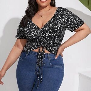 Drawstring front Heart top 2XL